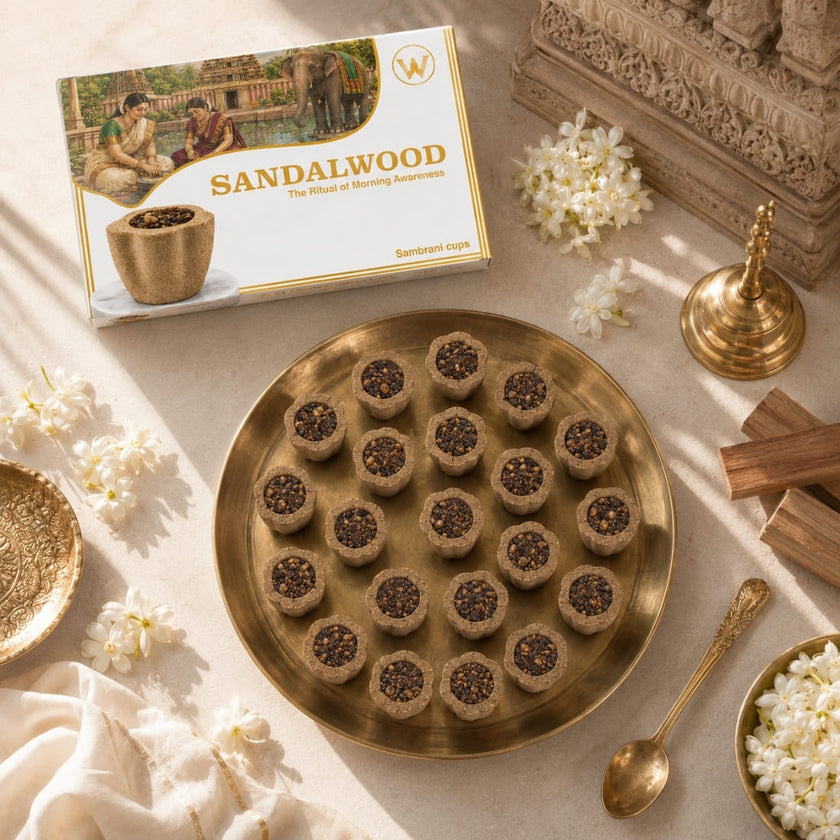 Premium Sandal Sambrani Cups – (21 Cups)