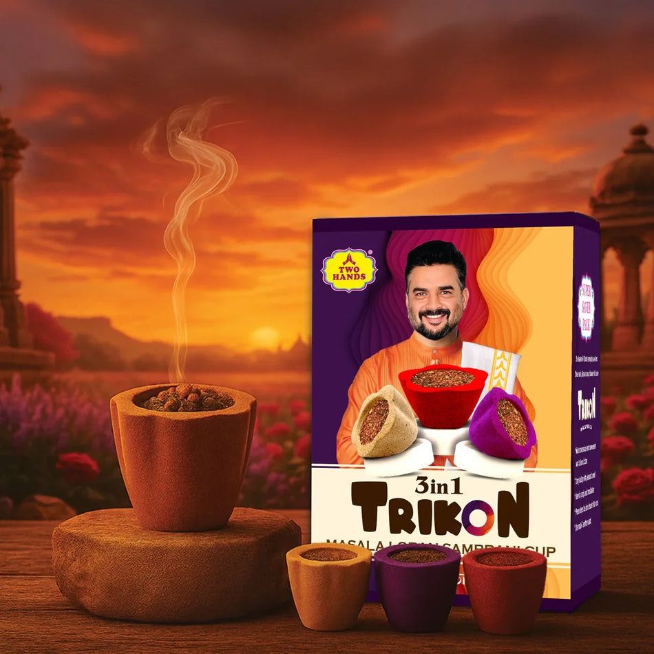 3 in 1 Trikon Masala Loban Sambrani Cups - TwoHands