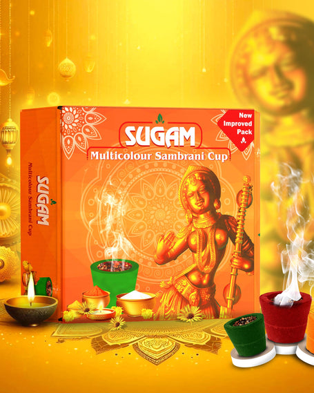 Sugam Masala Multicolor Sambrani Cups - TwoHands