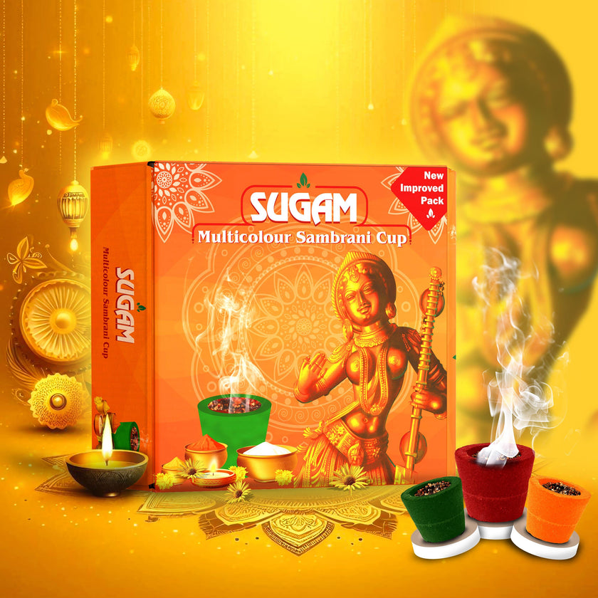 Sugam Masala Multicolor Sambrani Cups - TwoHands