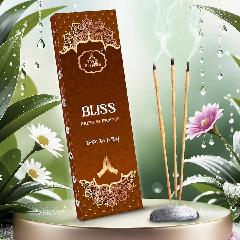 Bliss Premium Sandalwood Incense Sticks - Pure Charcoal-Free Agarbatti for Meditation and Pooja