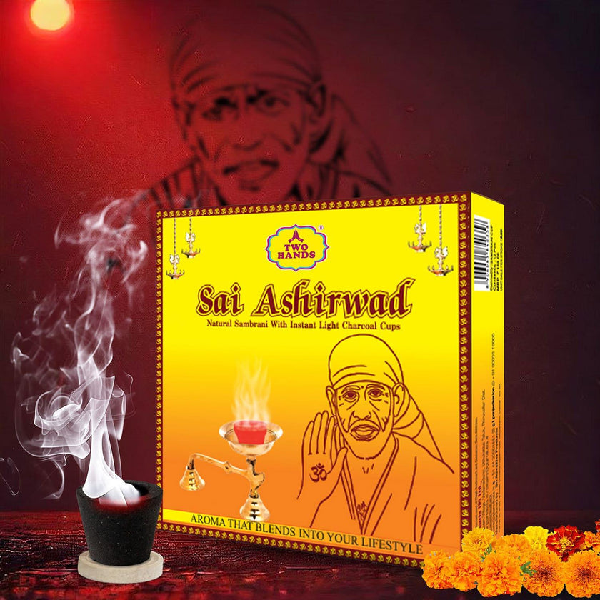 Sai Ashirwad Natural Sambrani Cups / Dhoop Cup - TwoHands