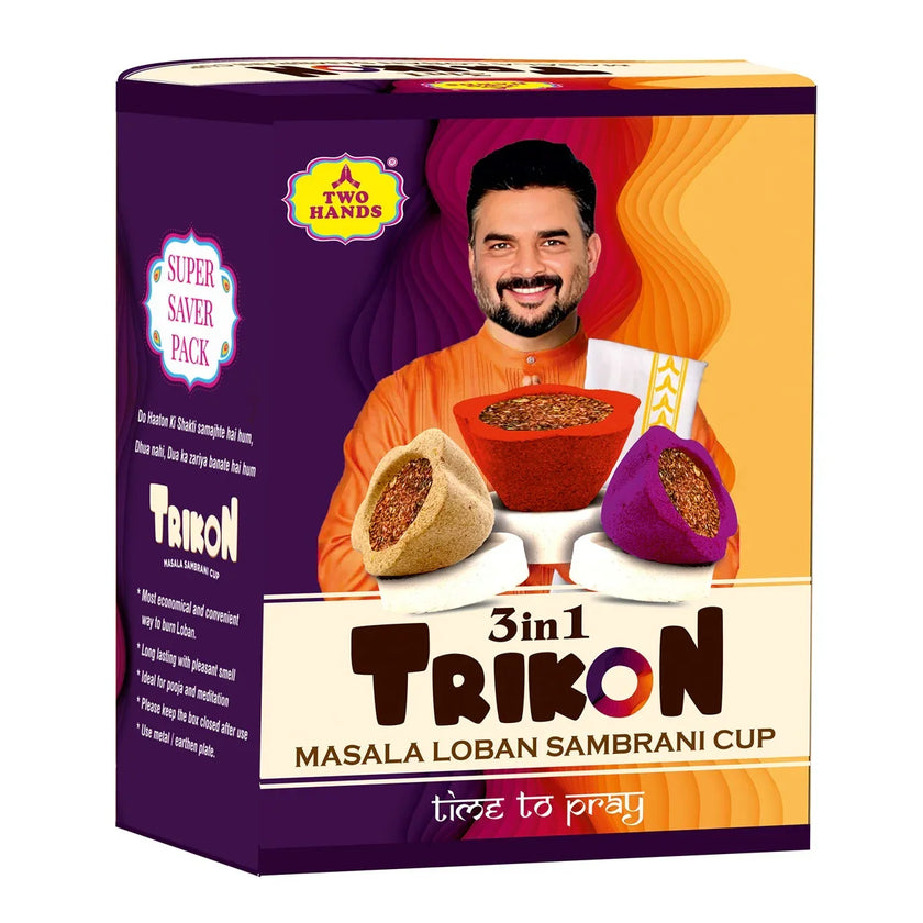 Trikon Sambrani incense cups for spiritual ceremonies and pooja