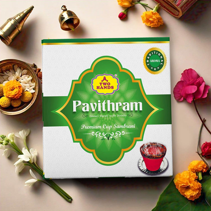 Pavithram Premium Traditional Aroma Flavour Unfilled Sambrani Cups/Empty Cups - TwoHands