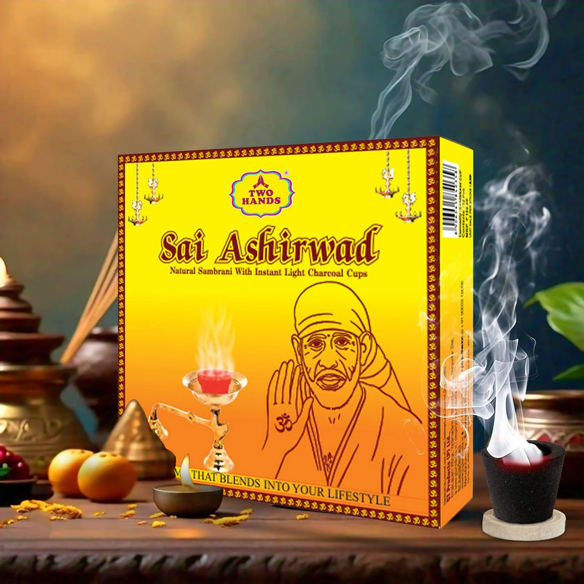 Sai Ashirwad Natural Sambrani Cups / Dhoop Cup - TwoHands