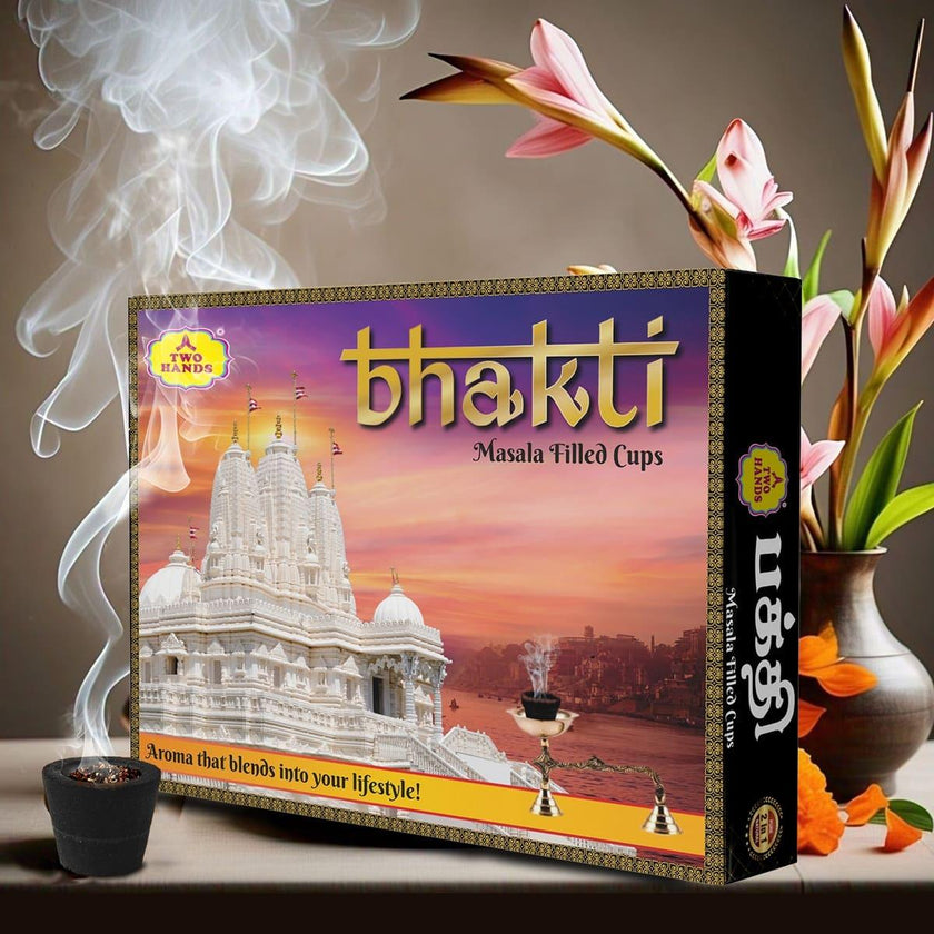 Bhakti Masala Filled Sambrani Cups / Dhoop Cup - TwoHands