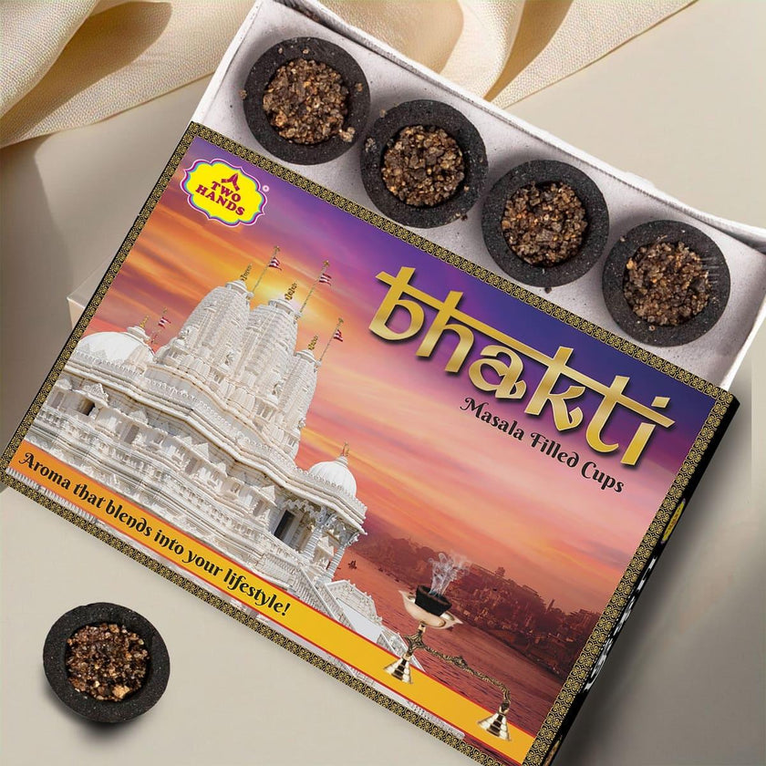 Bhakti Masala Filled Sambrani Cups / Dhoop Cup - TwoHands