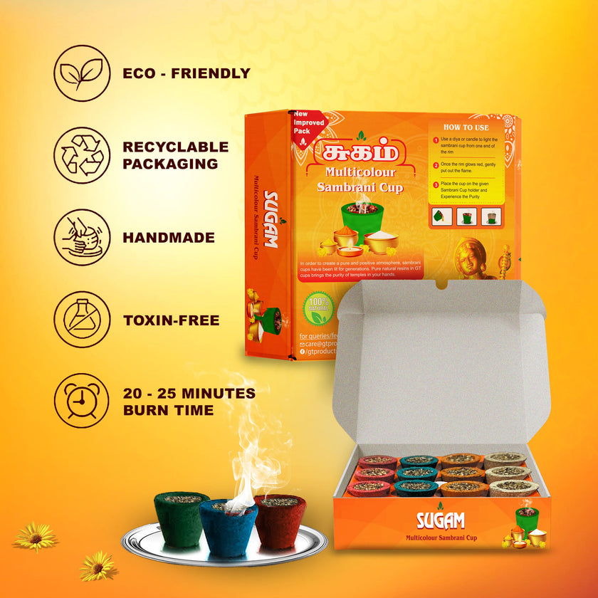 Sugam Masala Multicolor Sambrani Cups / Dhoop Cup