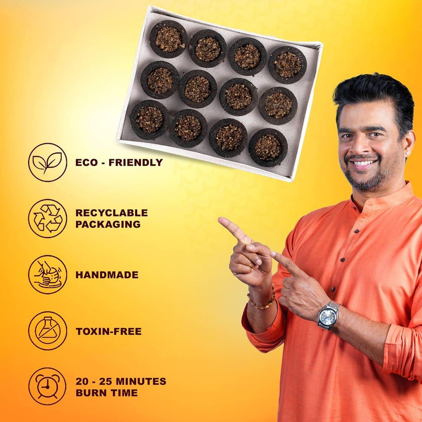 Bhakti Masala Filled Sambrani Cups / Dhoop Cup - TwoHands