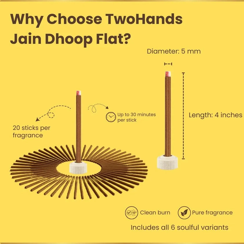 Assorted Bambooless Dhoop Sticks Combo | Pack of 6 Fragrances (20 Sticks Each) - TwoHands