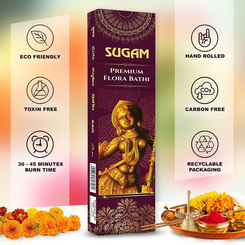 Premium Agarbatti Sticks - Sustainable Eco Flora Masala Incense for Daily Pooja and Rituals