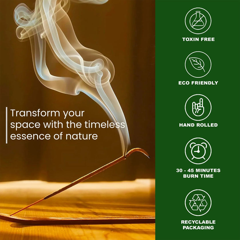 Luxury Exotic Floral Woody Incense Burning - Premium Spicy Agarbatti Smoke Effect