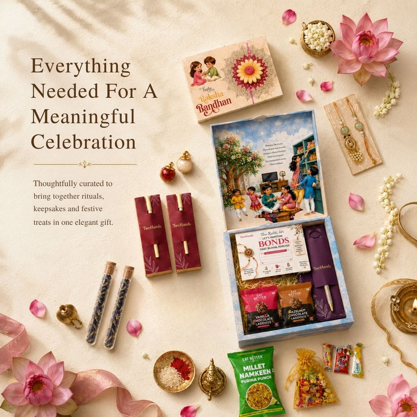 Premium Rakhi Gift Box for Brother & Sister | 12-Piece Raksha Bandhan Gift Hamper with 2 Designer Rakhi's