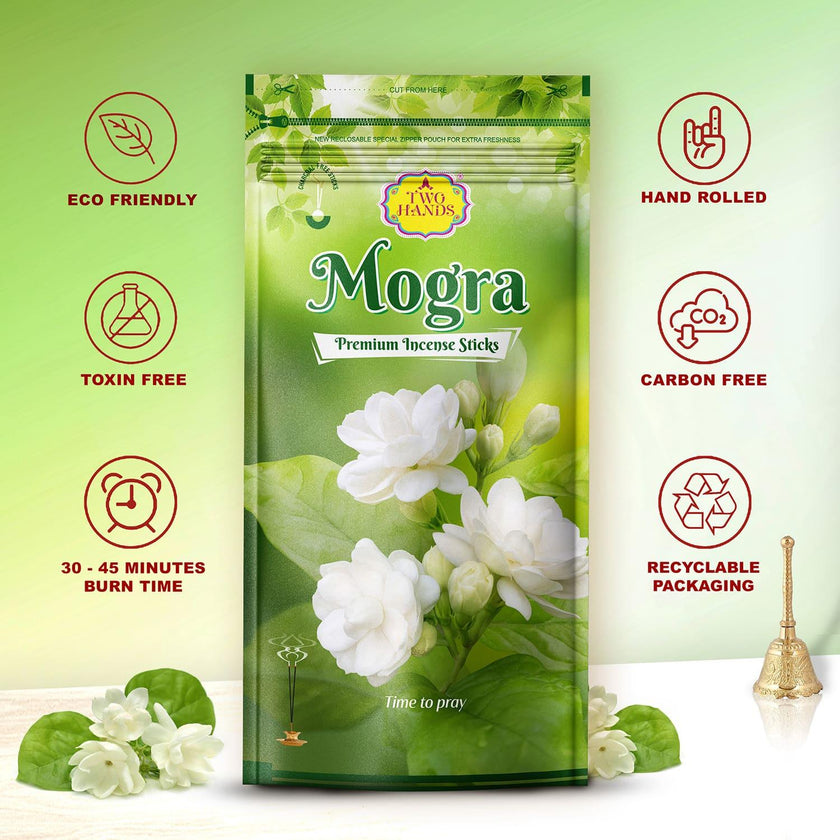 Mogra Zipper Natural Fragrance Agarbatti - TwoHands