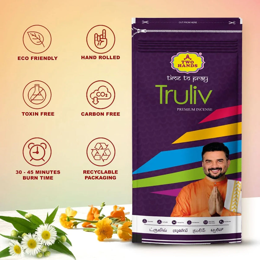 Truliv Zipper Natural Aromatic Fragrance Incense Sticks / Agarbatti - TwoHands