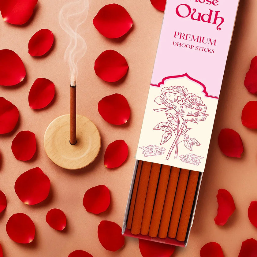 Luxury Rose Oud incense sticks without bamboo core