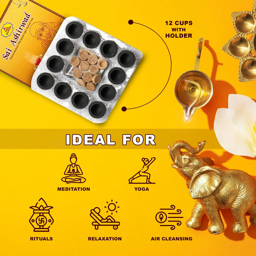 Sai Ashirwad Natural Sambrani Cups / Dhoop Cup - TwoHands