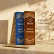 Rose oudh and mystic sandal incense sticks boxes with brass holder, 60 minute burn time.