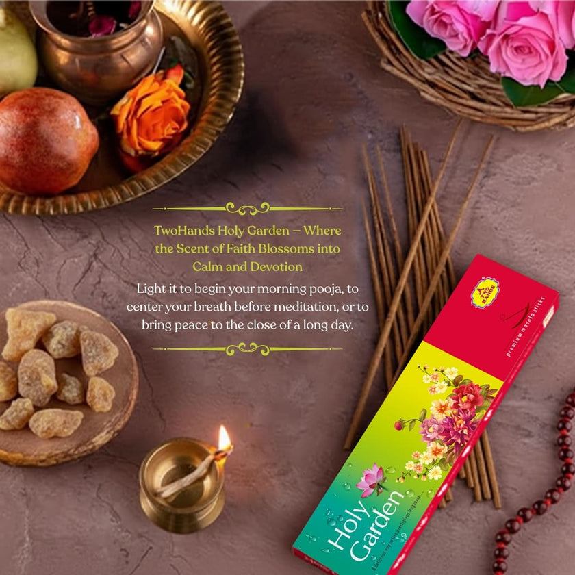 Holy Garden Premium Incense Sticks Gift Box - Natural Masala Agarbatti Packaging