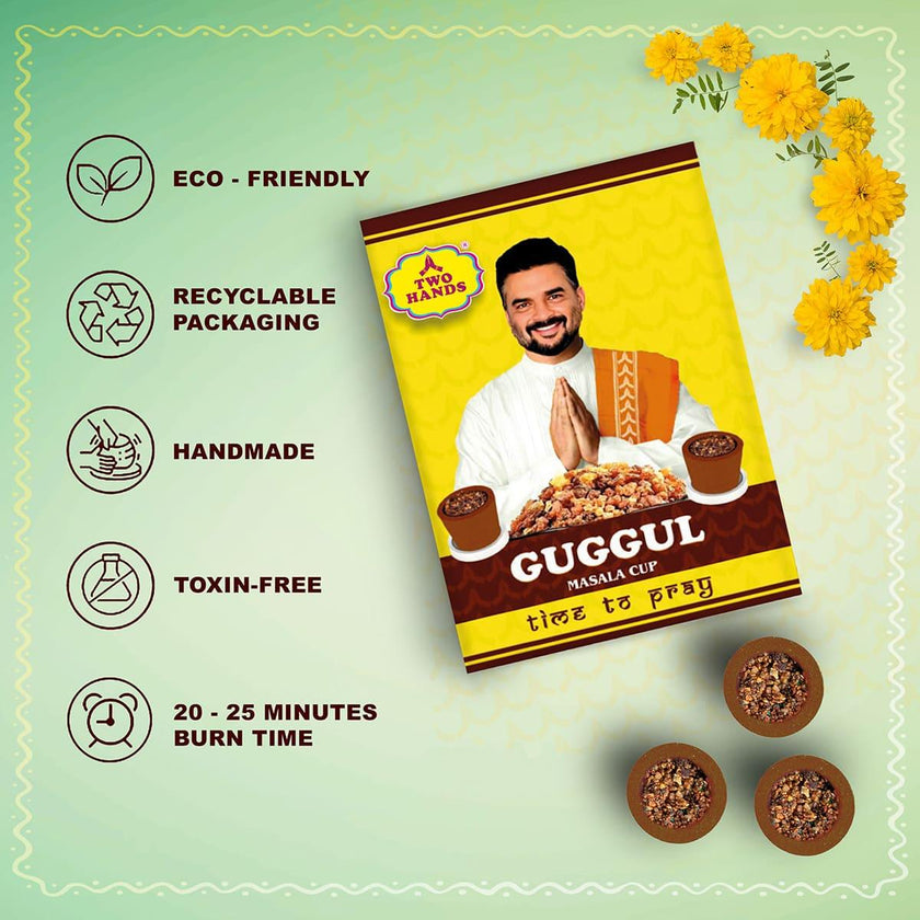 TwoHands Guggul Masala Filled Sambrani Cups / Dhoop Cup - TwoHands