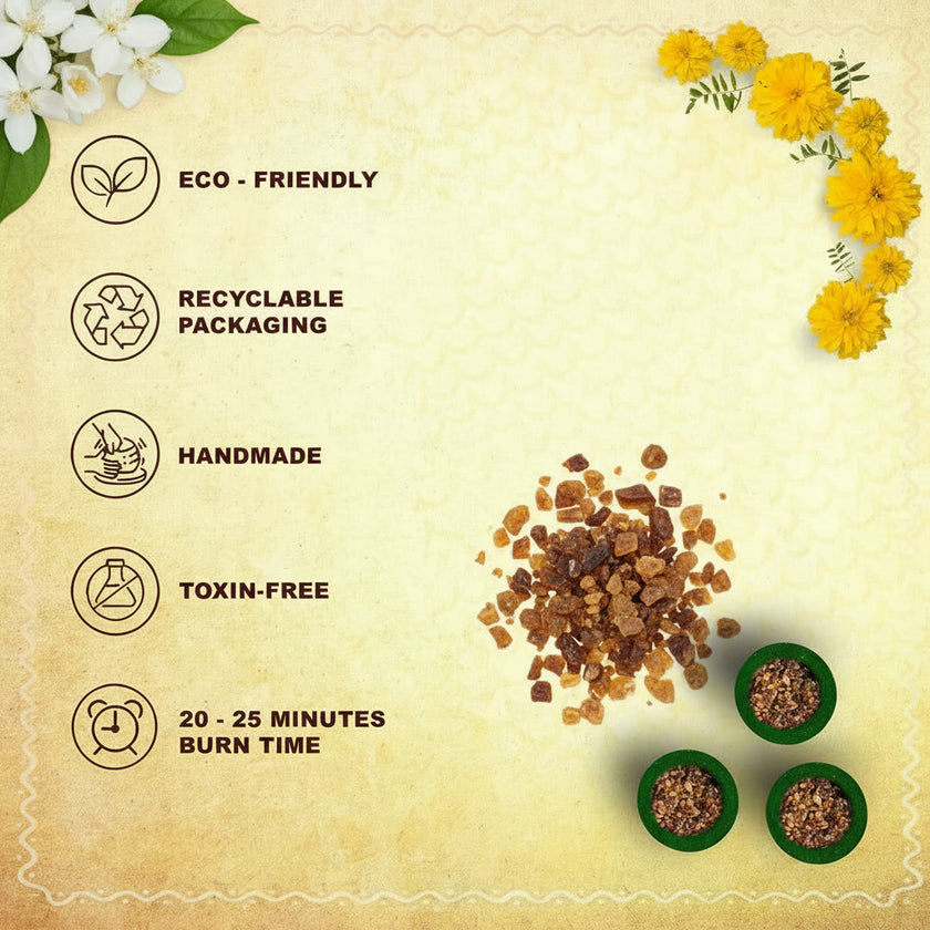 TwoHands Mogra Masala Filled Sambrani Cups / Dhoop Cup - TwoHands