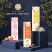 Premium dhoop sticks in Rose Oudh, Kesar Chandan, and Nag Champa variants displayed on dark stands with flowers, incense ingredients, and calming decor.