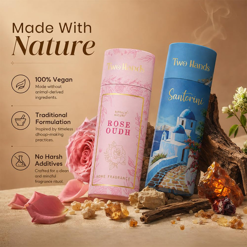 Premium Dhoop Sticks | Rose Oudh & Santorini (60 Sticks)