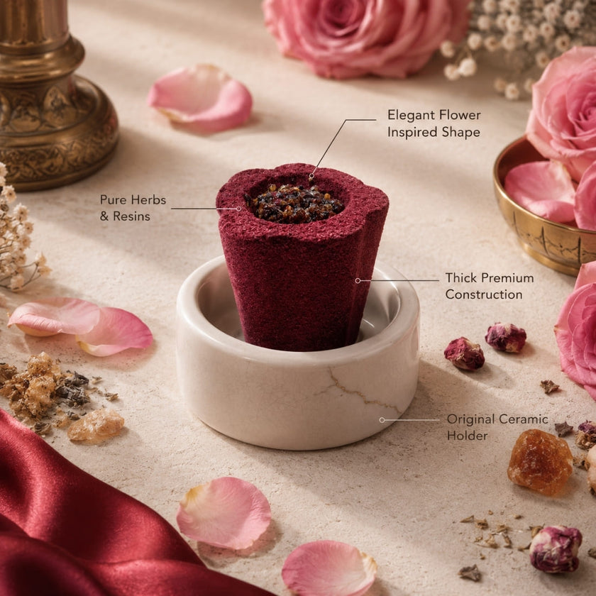 Premium Rose Sambrani Dhoop Cups(21 Cups)
