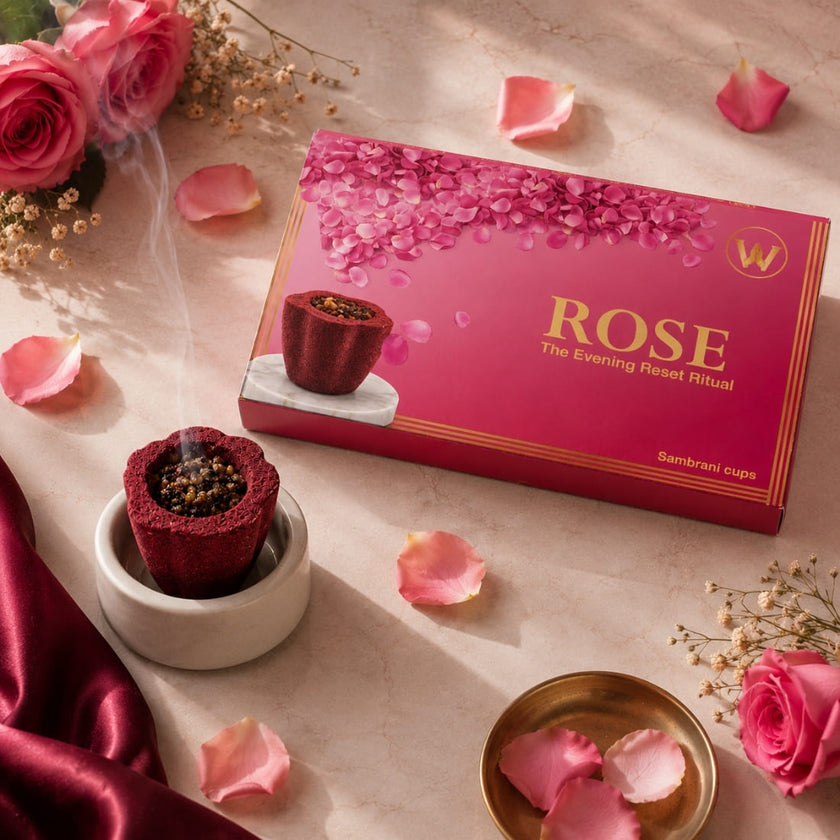 Premium Rose Sambrani Dhoop Cups(21 Cups)