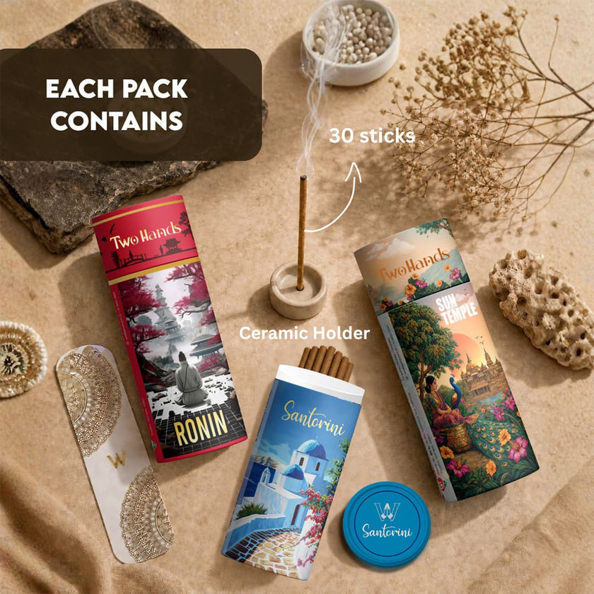 Traveller's Collection Dhoop Sticks Combo | Ronin, Santorini, Sun Temple