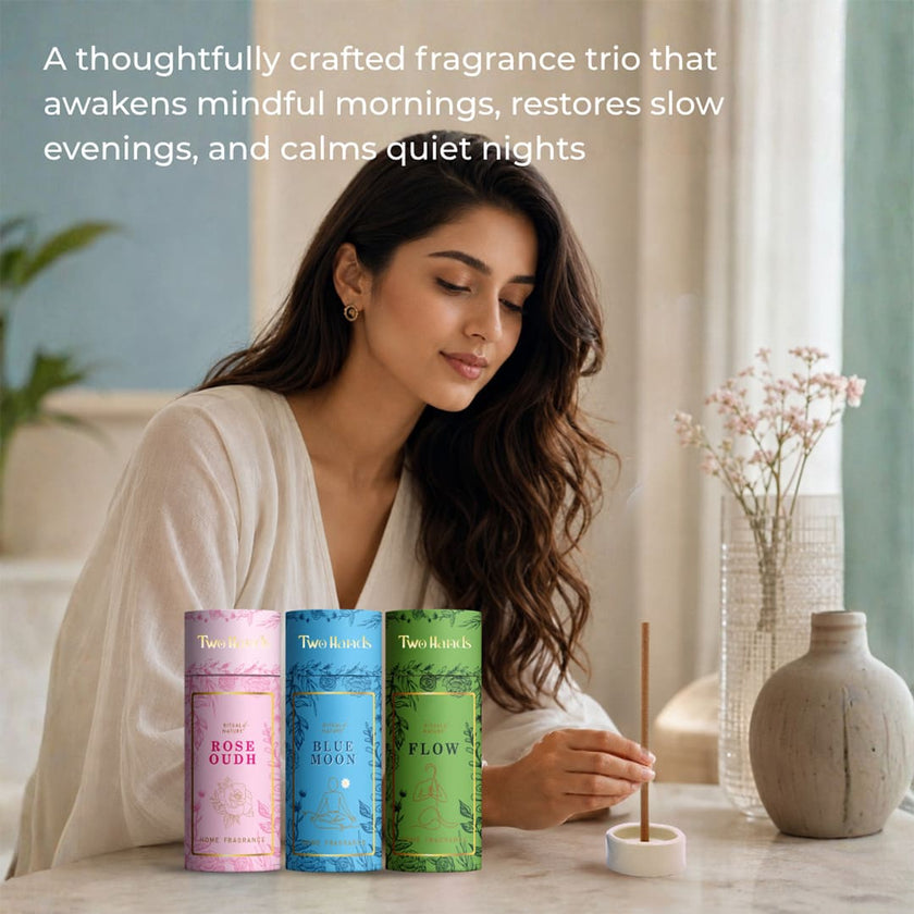 Wellness combo dhoop sticks for yoga, meditation and selfcare | Flow, Blue Moon, Rose Oudh