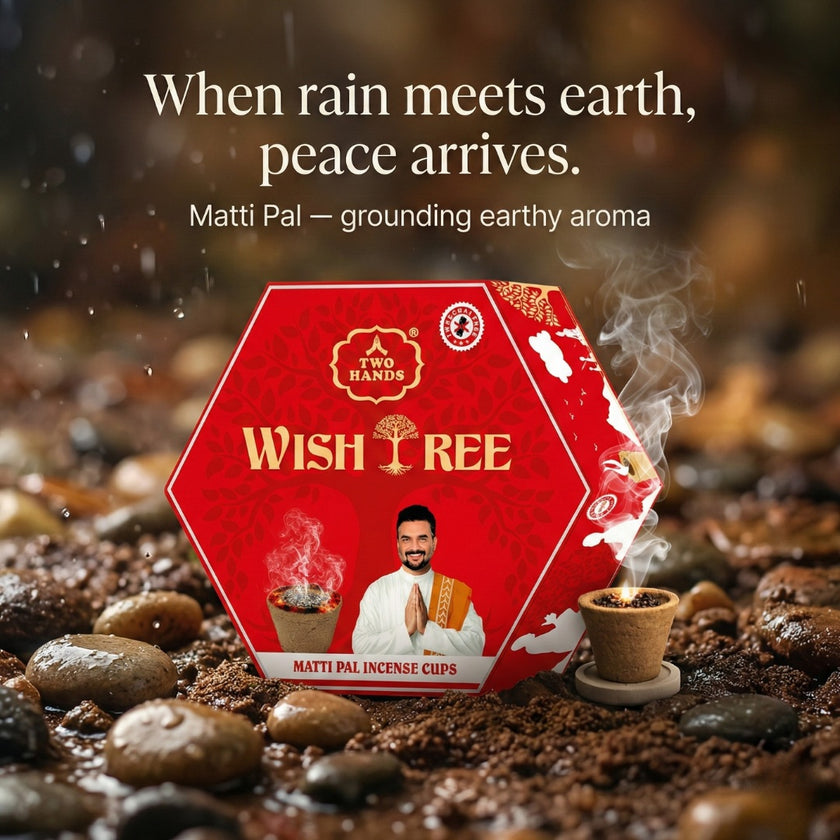 Matti Pal incense cups packaging with earthy aroma on wet pebbles and smoky incense cup.