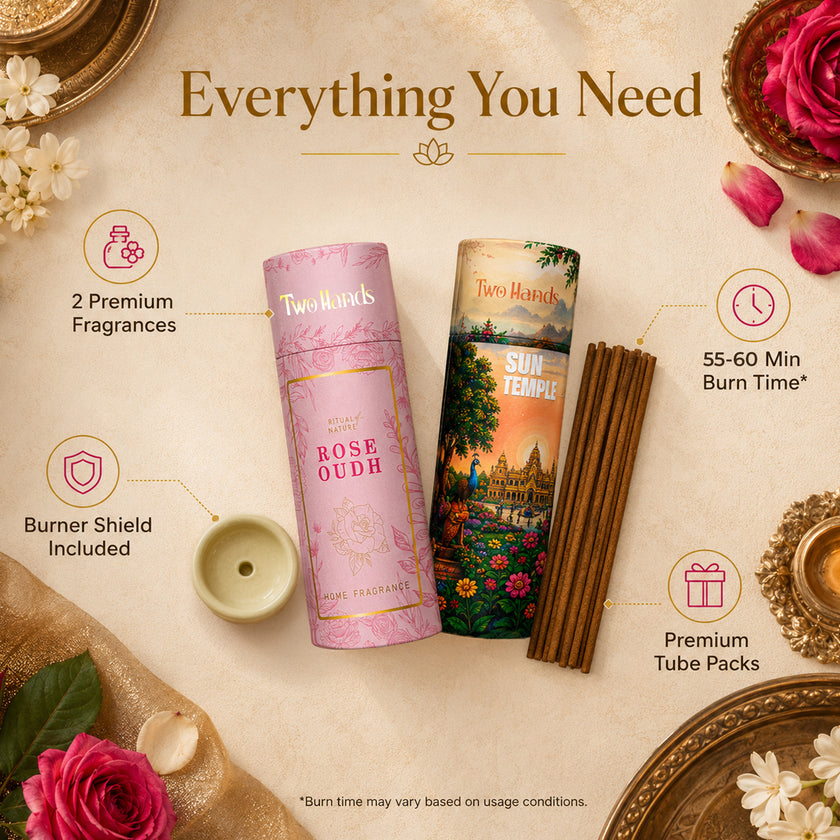 Premium Dhoop Sticks | Rose Oudh & Sun Temple (60 Sticks)