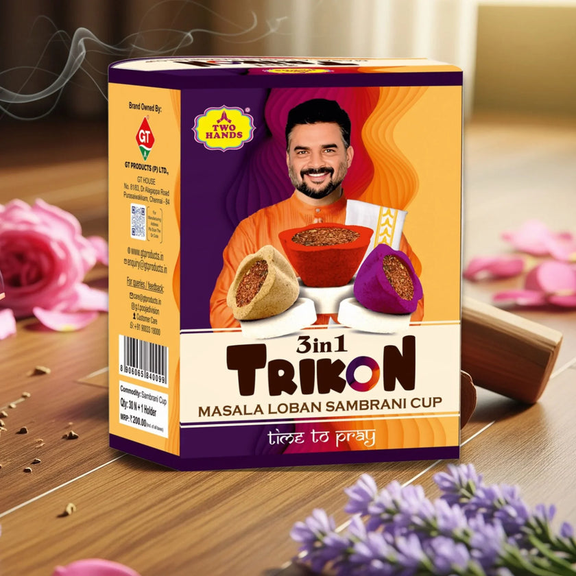 Trikon Sambrani incense cups for spiritual ceremonies and pooja