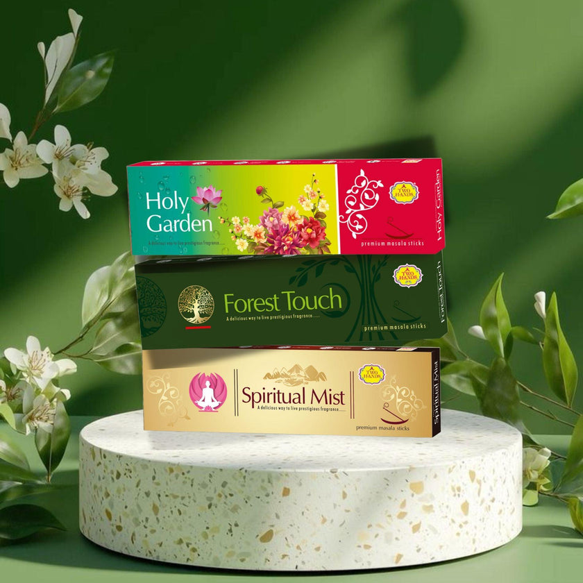 Premium Natural Masala Agarbatti 3-Combo (Forest Touch, Holy Garden, Spiritual Mist) - TwoHands