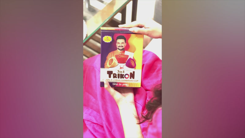 Traditional Indian incense cups - Trikon Masala Loban Sambrani